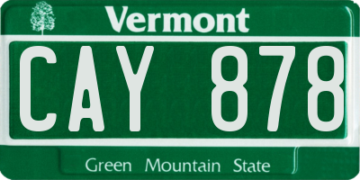 VT license plate CAY878