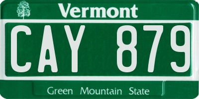 VT license plate CAY879