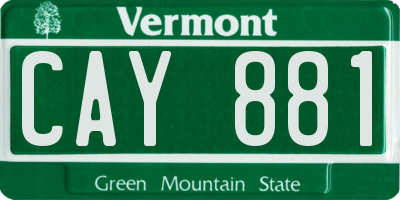 VT license plate CAY881