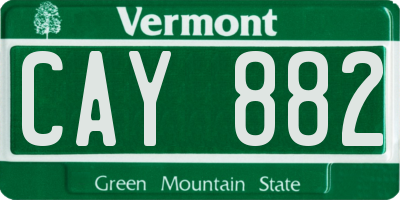 VT license plate CAY882