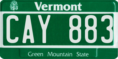 VT license plate CAY883