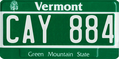 VT license plate CAY884