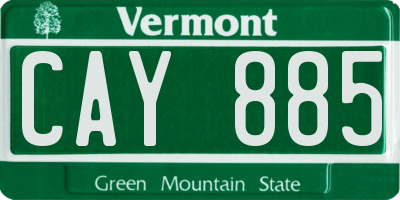 VT license plate CAY885
