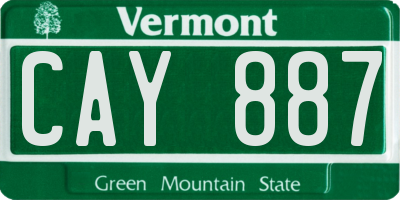 VT license plate CAY887