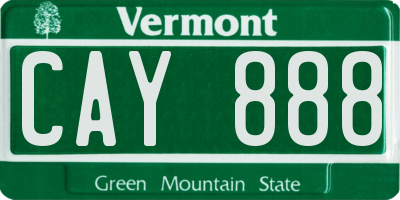 VT license plate CAY888