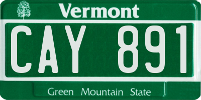 VT license plate CAY891