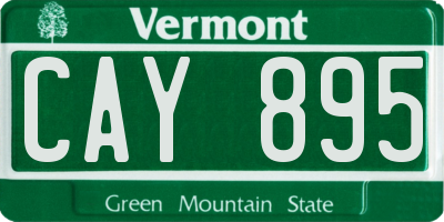 VT license plate CAY895
