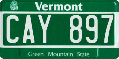 VT license plate CAY897