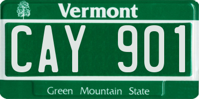 VT license plate CAY901