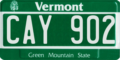 VT license plate CAY902