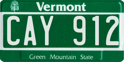 VT license plate CAY912