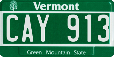 VT license plate CAY913