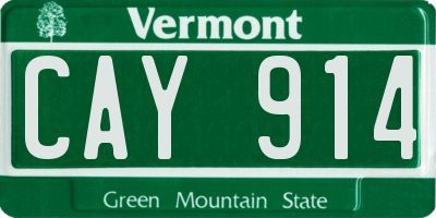 VT license plate CAY914