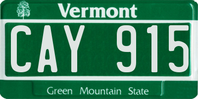 VT license plate CAY915