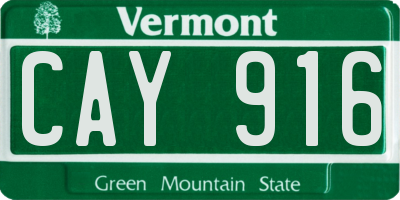 VT license plate CAY916