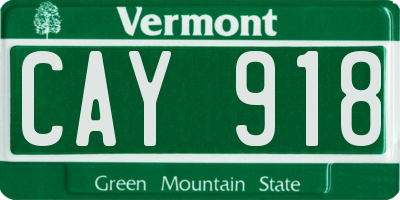 VT license plate CAY918