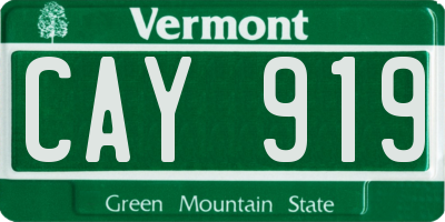 VT license plate CAY919