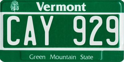 VT license plate CAY929