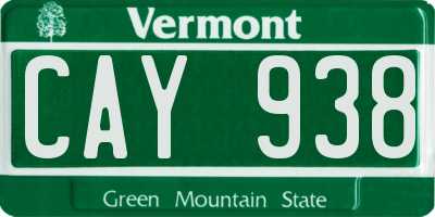 VT license plate CAY938