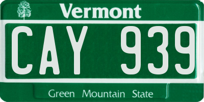 VT license plate CAY939