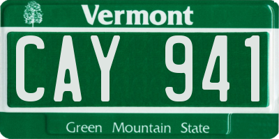 VT license plate CAY941