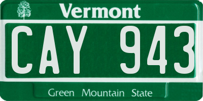 VT license plate CAY943