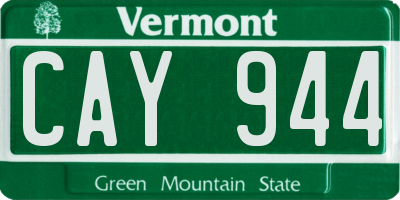VT license plate CAY944