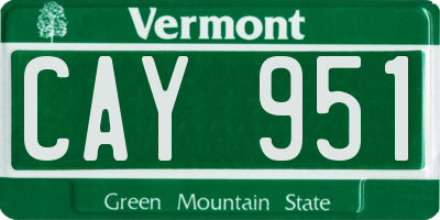 VT license plate CAY951