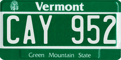 VT license plate CAY952