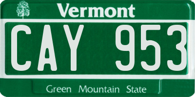VT license plate CAY953