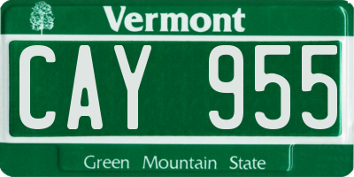 VT license plate CAY955