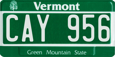 VT license plate CAY956