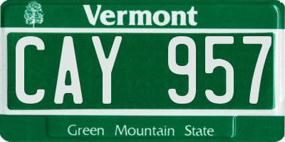 VT license plate CAY957