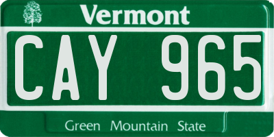 VT license plate CAY965