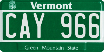 VT license plate CAY966