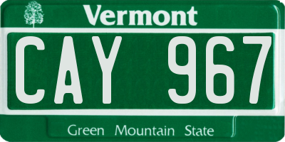 VT license plate CAY967