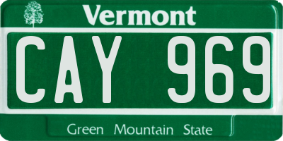VT license plate CAY969