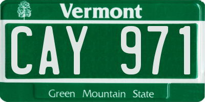 VT license plate CAY971