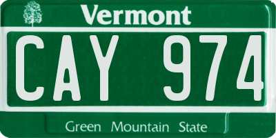 VT license plate CAY974