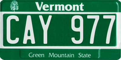 VT license plate CAY977