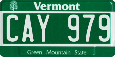 VT license plate CAY979