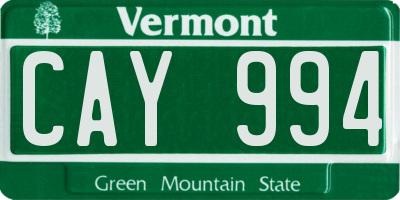 VT license plate CAY994