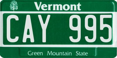 VT license plate CAY995