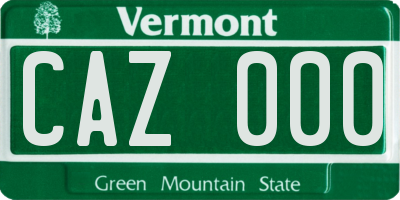 VT license plate CAZ000