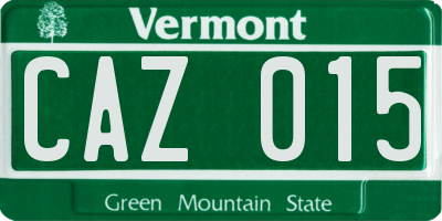 VT license plate CAZ015