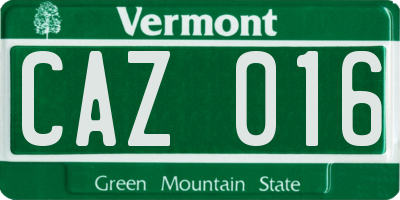 VT license plate CAZ016