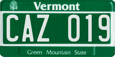 VT license plate CAZ019
