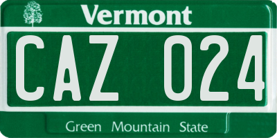VT license plate CAZ024