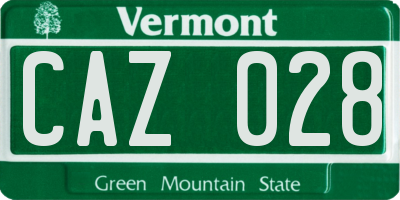 VT license plate CAZ028
