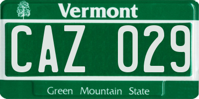 VT license plate CAZ029